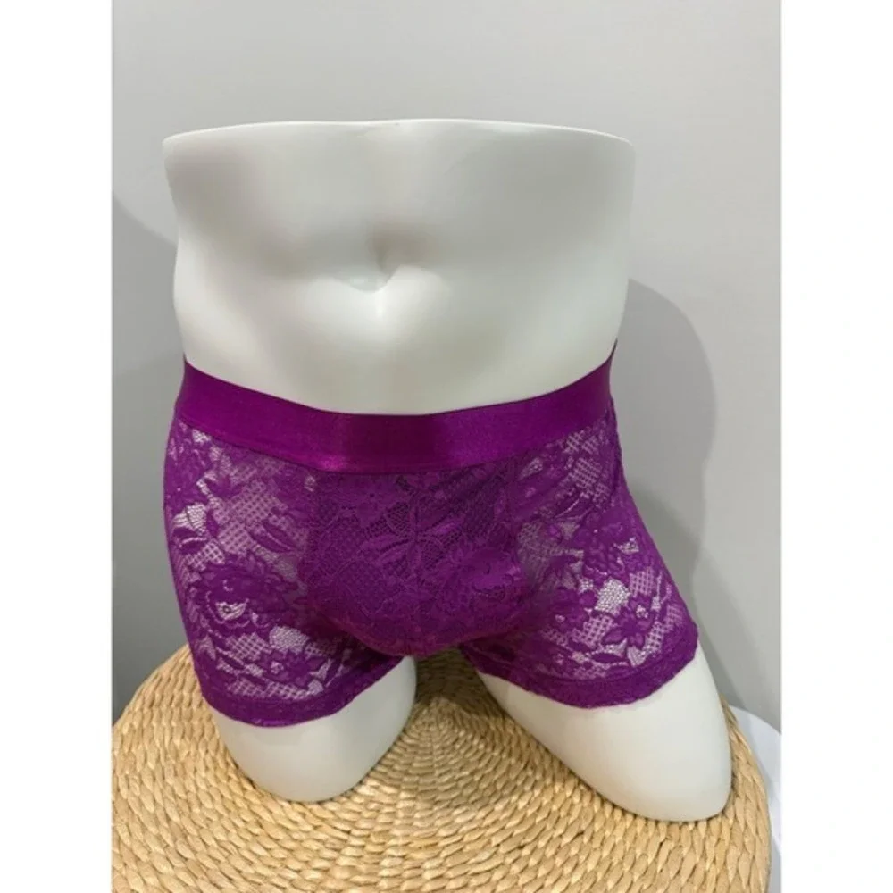 Cosabella Never Say Never Lace Classic Trunk Boxer Brief Swiss Beet size S